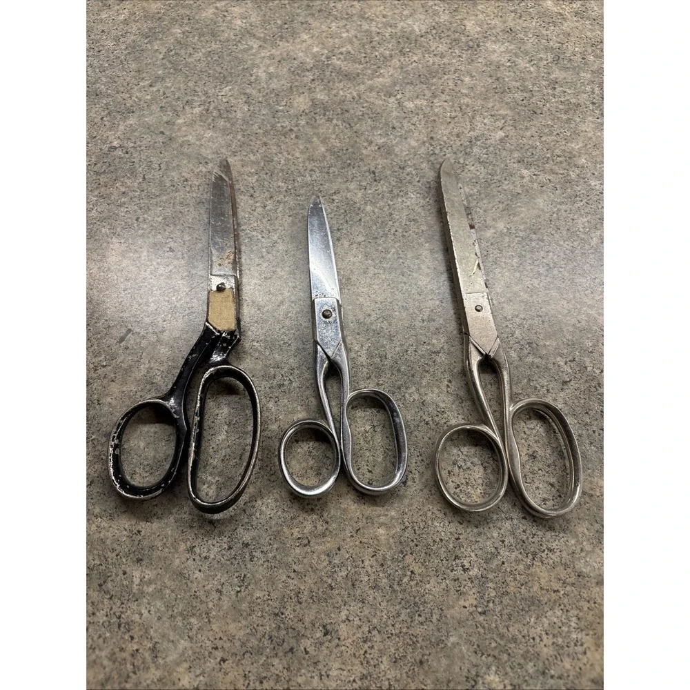 Vintage Metal Sewing Scissors Boker, Richard's, Voss Cut Co Lot Of‎ 3